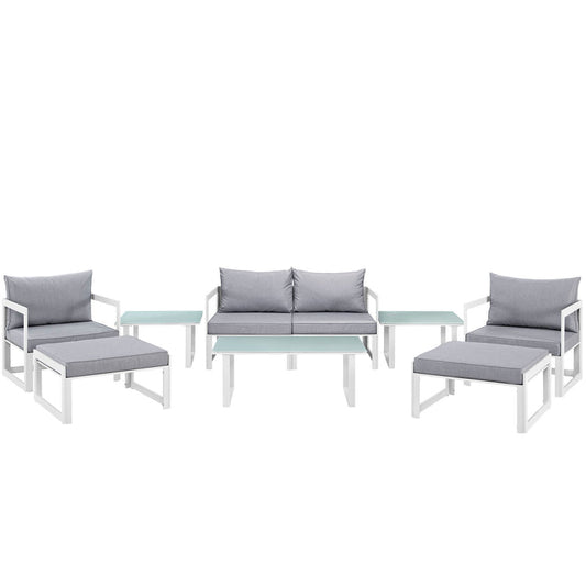 Fortuna 9 Piece Outdoor Patio Sectional Sofa Set - Default Title