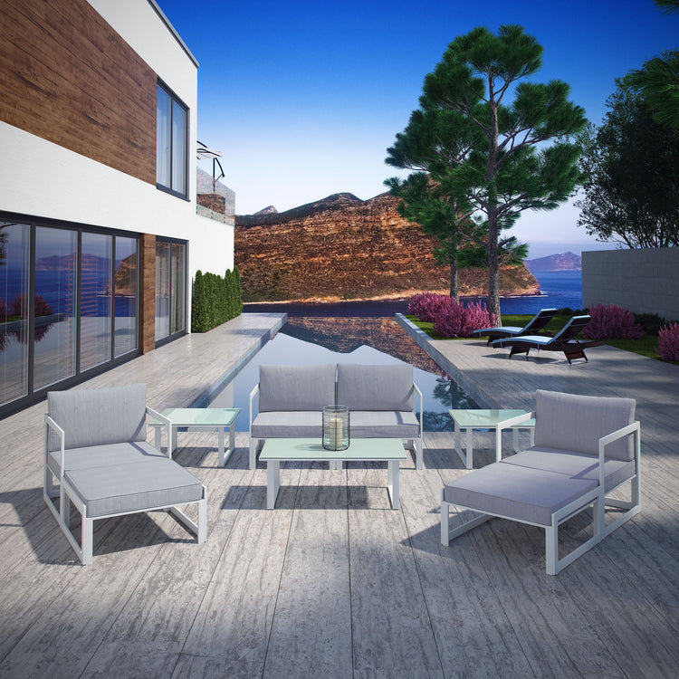 Fortuna 9 Piece Outdoor Patio Sectional Sofa Set - Default Title