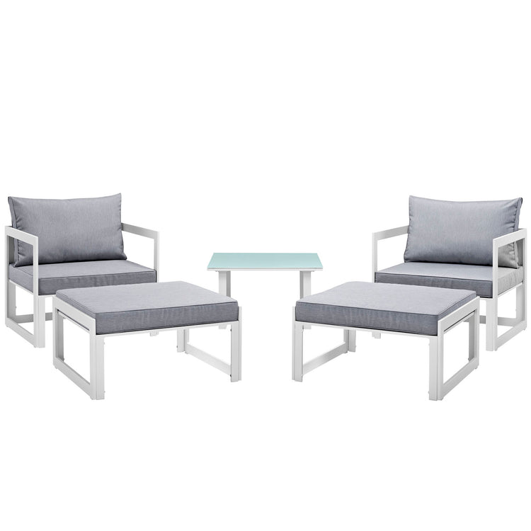 Fortuna 5 Piece Outdoor Patio Sectional Sofa Set - Default Title
