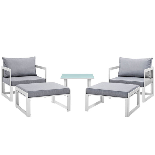 Fortuna 5 Piece Outdoor Patio Sectional Sofa Set - Default Title