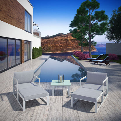 Fortuna 5 Piece Outdoor Patio Sectional Sofa Set - Default Title