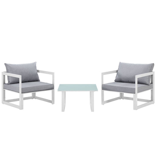 Fortuna 3 Piece Outdoor Patio Sectional Sofa Set - Default Title