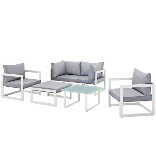 Fortuna 6 Piece Outdoor Patio Sectional Sofa Set - Default Title