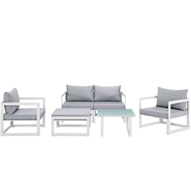 Fortuna 6 Piece Outdoor Patio Sectional Sofa Set - Default Title