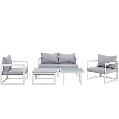 Fortuna 6 Piece Outdoor Patio Sectional Sofa Set - Default Title