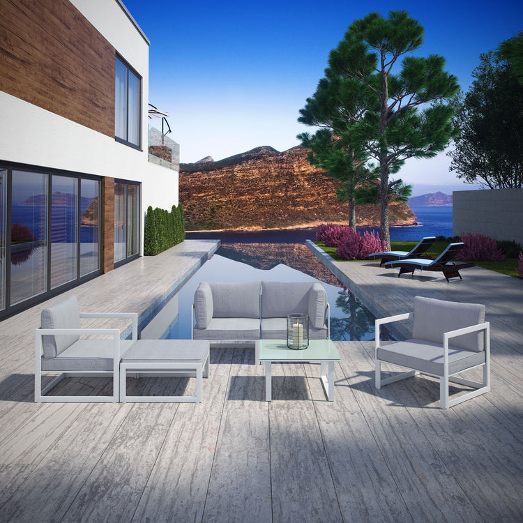 Fortuna 6 Piece Outdoor Patio Sectional Sofa Set - Default Title