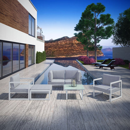 Fortuna 6 Piece Outdoor Patio Sectional Sofa Set - Default Title