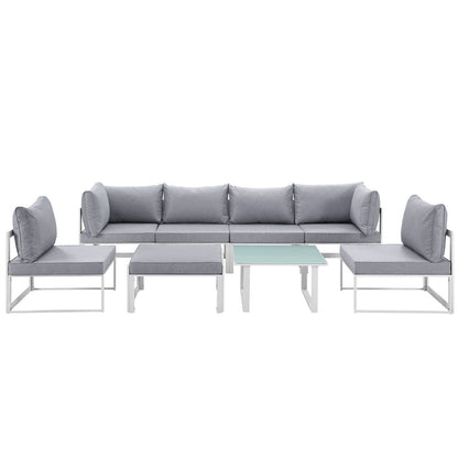 Fortuna 8 Piece Outdoor Patio Sectional Sofa Set - Default Title