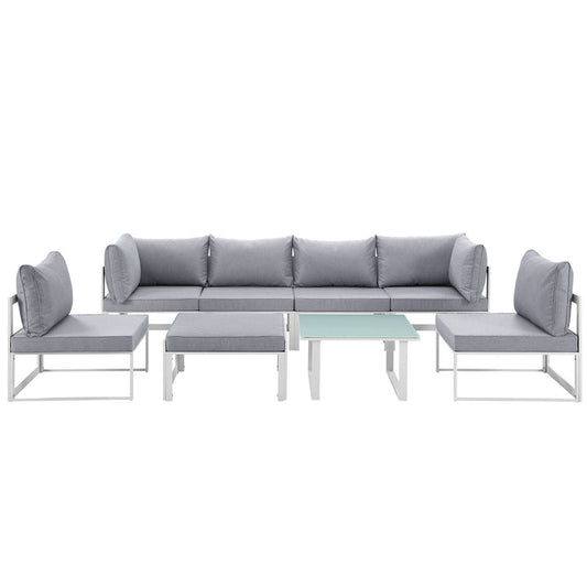 Fortuna 8 Piece Outdoor Patio Sectional Sofa Set - Default Title