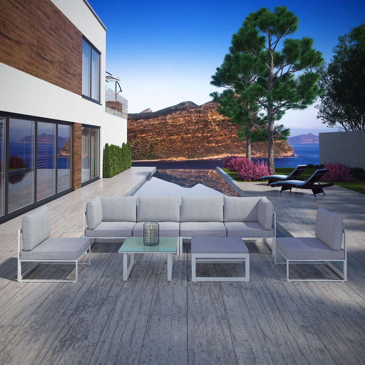 Fortuna 8 Piece Outdoor Patio Sectional Sofa Set - Default Title