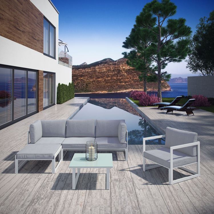 Fortuna 6 Piece Outdoor Patio Sectional Sofa Set - Default Title