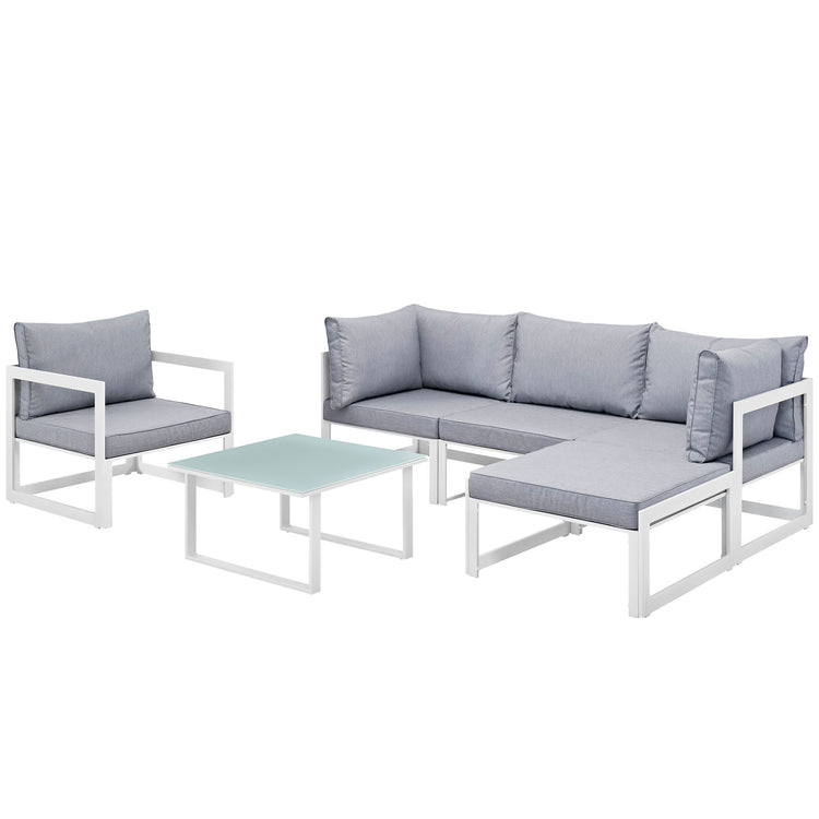 Fortuna 6 Piece Outdoor Patio Sectional Sofa Set - Default Title
