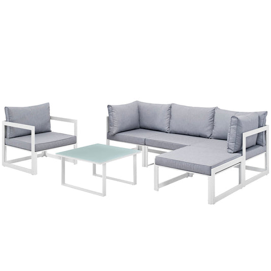 Fortuna 6 Piece Outdoor Patio Sectional Sofa Set - Default Title