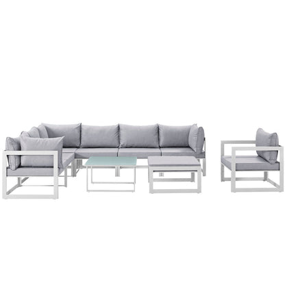 Fortuna 9 Piece Outdoor Patio Sectional Sofa Set - Default Title