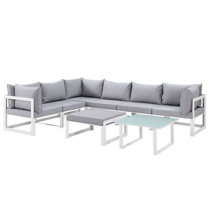 Fortuna 8 Piece Outdoor Patio Sectional Sofa Set - Default Title