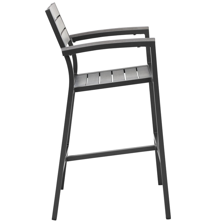 Maine Outdoor Patio Bar Stool Set of 2 - Brown Gray