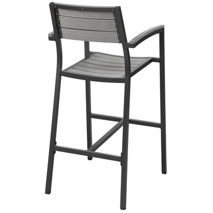 Maine Outdoor Patio Bar Stool Set of 2 - Brown Gray