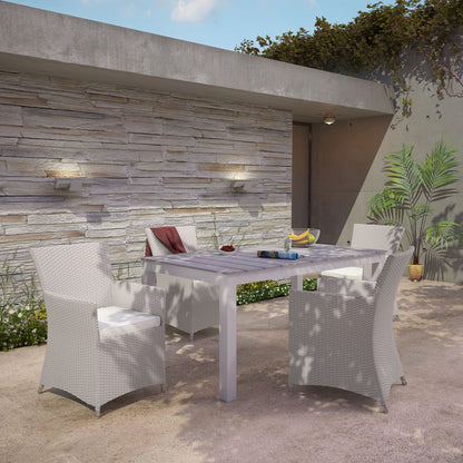 Junction 5 Piece Outdoor Patio Dining Set - Gray White