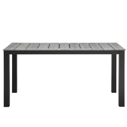Maine 5 Piece Outdoor Patio Dining Set - Brown Gray