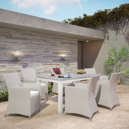 Junction 7 Piece Outdoor Patio Dining Set - Gray White