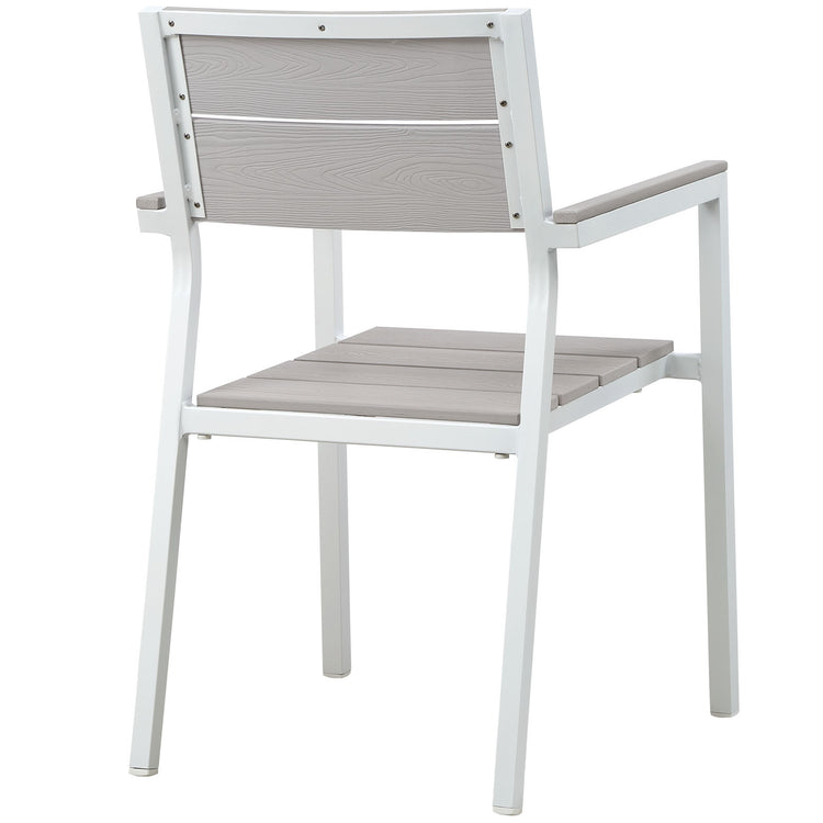Maine 7 Piece Outdoor Patio Dining Set - White Light Gray