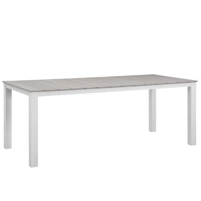 Maine 9 Piece Outdoor Patio Dining Set - White Light Gray