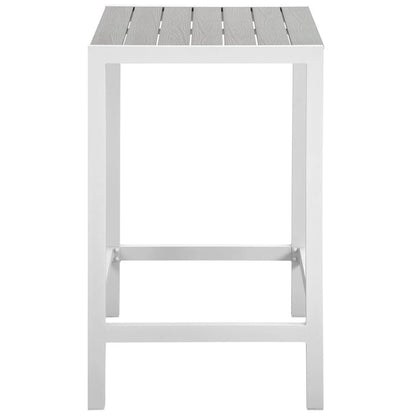 Maine 3 Piece Outdoor Patio Dining Set - White Light Gray