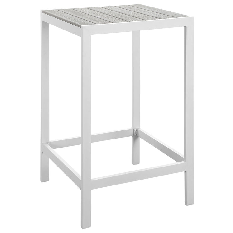 Maine 3 Piece Outdoor Patio Dining Set - White Light Gray