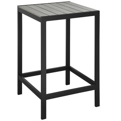 Maine 5 Piece Outdoor Patio Bar Set - Brown Gray