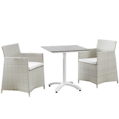 Junction 3 Piece Outdoor Patio Dining Set - Gray White