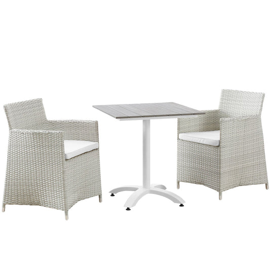 Junction 3 Piece Outdoor Patio Dining Set - Gray White
