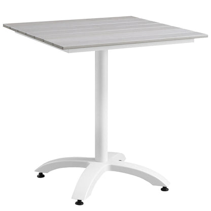 Maine 3 Piece Outdoor Patio Dining Set - White Light Gray