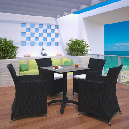 Junction 5 Piece Outdoor Patio Dining Set - Brown White