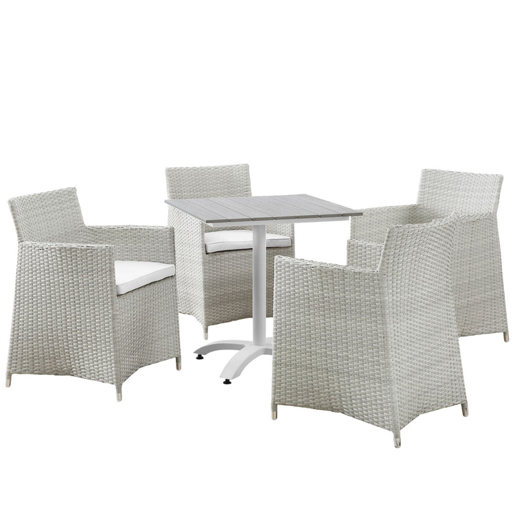 Junction 5 Piece Outdoor Patio Dining Set - Gray White