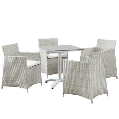 Junction 5 Piece Outdoor Patio Dining Set - Gray White