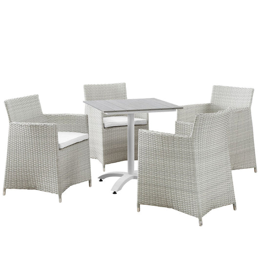 Junction 5 Piece Outdoor Patio Dining Set - Gray White