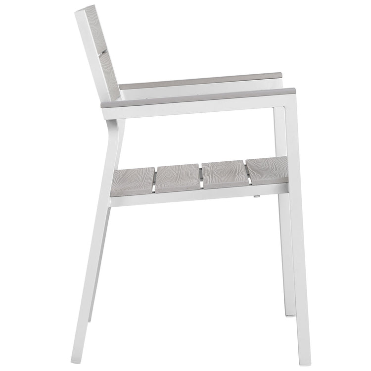 Maine 5 Piece Outdoor Patio Dining Set - White Light Gray