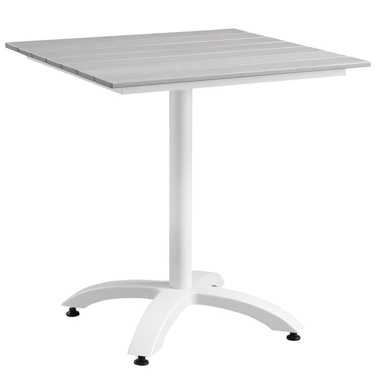 Maine 5 Piece Outdoor Patio Dining Set - White Light Gray
