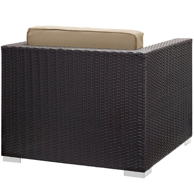 Convene 5 Piece Outdoor Patio Sectional Set - Espresso Mocha