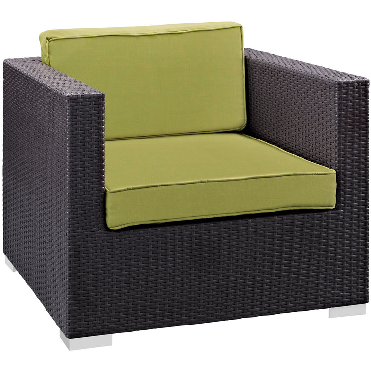 Convene 5 Piece Outdoor Patio Sectional Set - Espresso Peridot