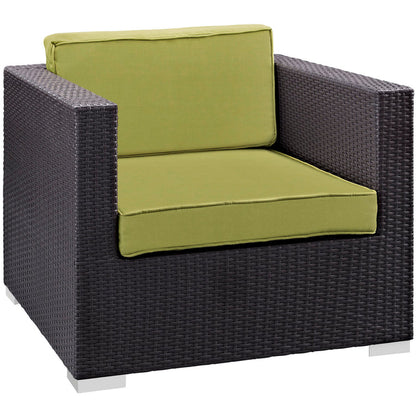 Convene 5 Piece Outdoor Patio Sectional Set - Espresso Peridot