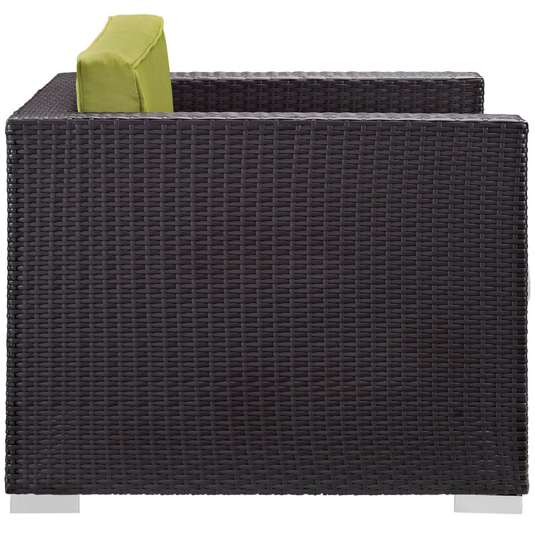 Convene 5 Piece Outdoor Patio Sectional Set - Espresso Peridot