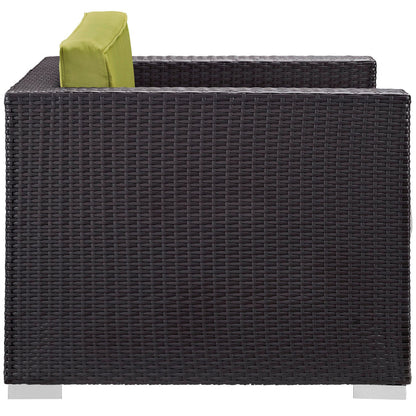 Convene 5 Piece Outdoor Patio Sectional Set - Espresso Peridot