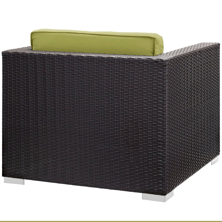 Convene 5 Piece Outdoor Patio Sectional Set - Espresso Peridot