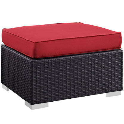 Convene 5 Piece Outdoor Patio Sectional Set - Espresso Red