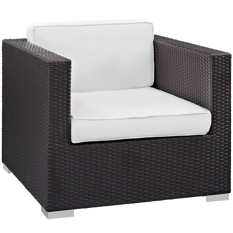 Convene 5 Piece Outdoor Patio Sectional Set - Espresso White