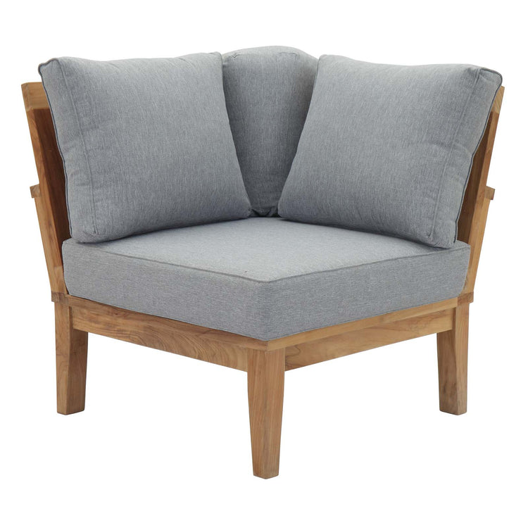 Marina 6 Piece Outdoor Patio Teak Set - Natural Gray