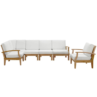 Marina 6 Piece Outdoor Patio Teak Set - Natural White