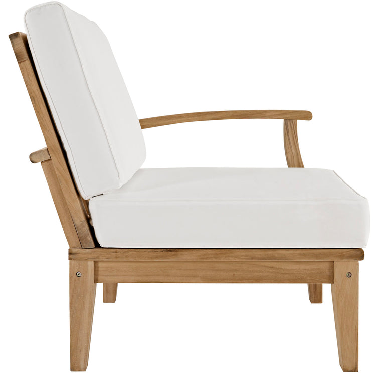 Marina 6 Piece Outdoor Patio Teak Set - Natural White