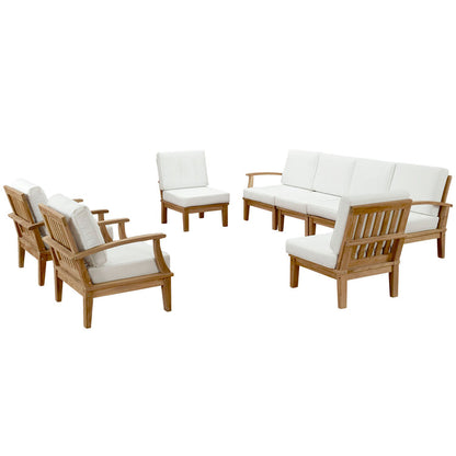 Marina 8 Piece Outdoor Patio Teak Set - Natural White